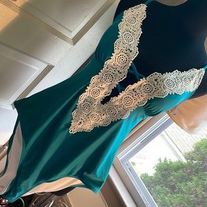 Teal color & lace